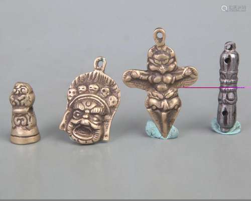 GROUP TIBETAN BUDDHISM BRONZE PENDANT