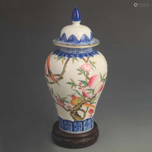 ENAMEL COLOR FLOWER PATTERN GENERAL STYLE VASE