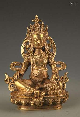 TIBETAN BUDDHISM GOD OF WEALTH BRONZE FIGURE