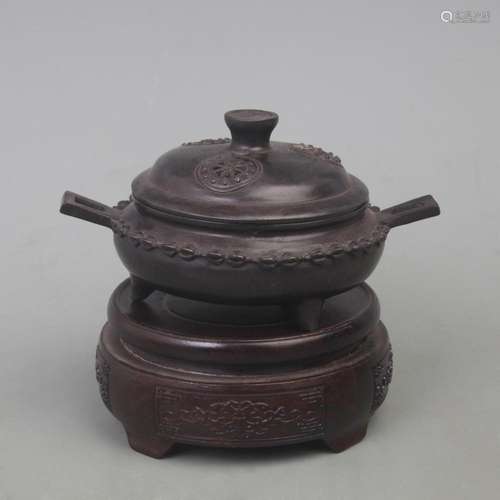 A BRONZE FU SHAN-STYLE INCENSE DIFFUSER WITH BAGUA PATTERNS