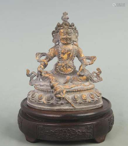 A FINE GILT BRONZE TIBETAN BUDDHISM GOD OF WEALTH