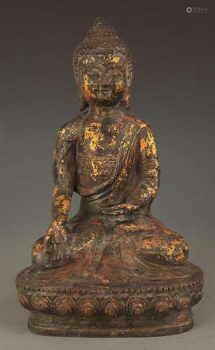 A FINE BRONZE BUDDHA SHAKYAMUNI STATUE