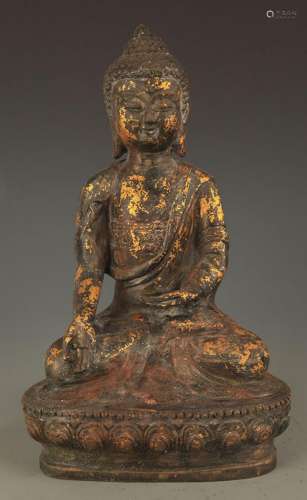 A FINE BRONZE BUDDHA SHAKYAMUNI STATUE