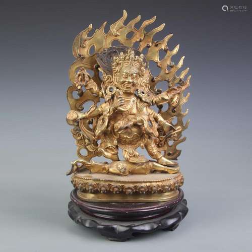 A FINELY MADE MAHAKALA BRONZE STATUE