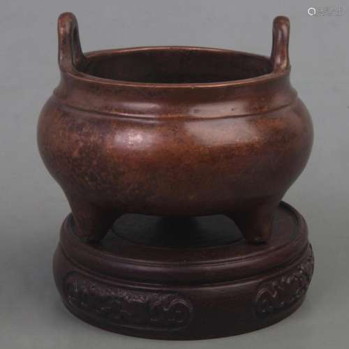 A FINE XUAN DE STYLE THREE FOOT BRONZE CENSER