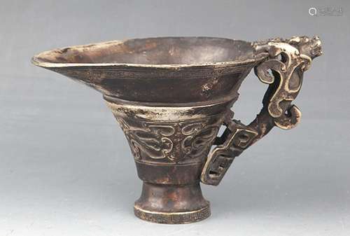 BRONZE IMITATED BRONZE BEAST EAR WINE CUP