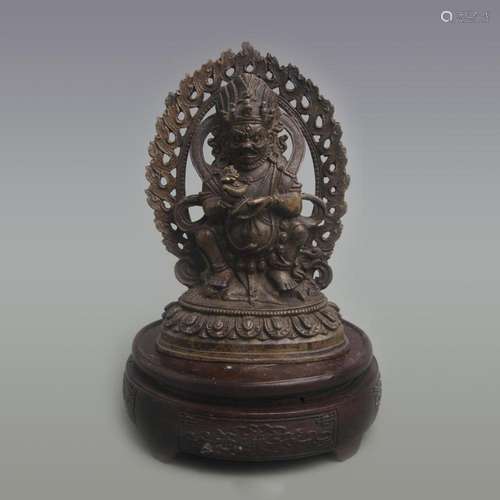 A FINE BRONZE MAHAKALA STATUE