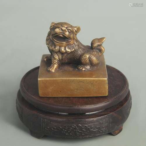 BRONZE LION-SHAPED KNOB SEAL