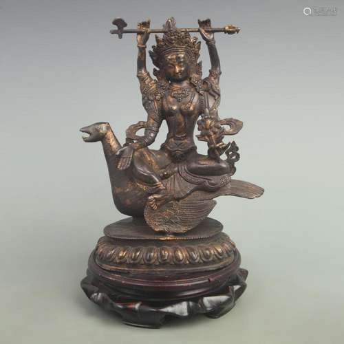 BRONZE GILT STATUE OF MAHABRAHMA