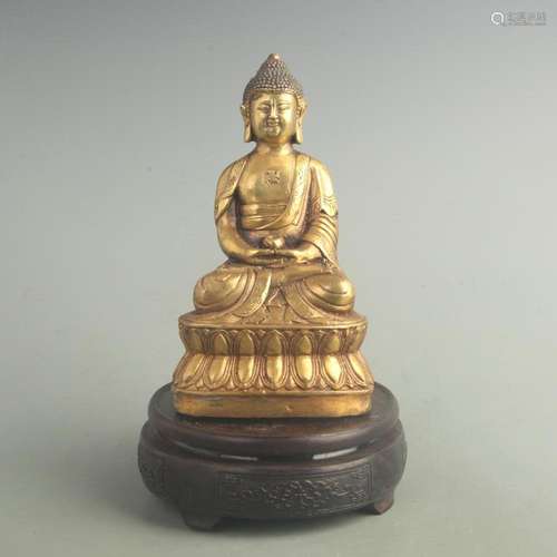 GILDED BRONZE STATUE OF THE INFINITE BUDDHA