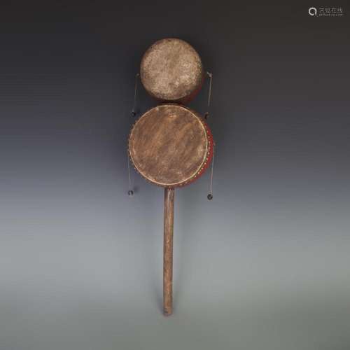 AN OLD CHINESE RATTLE DRUM