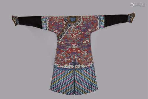 Qing Dynasty, purple-colored Kesi dragon robe