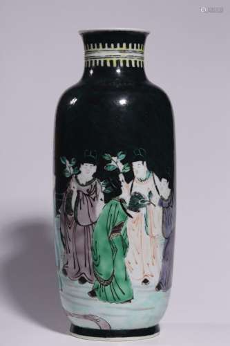 Ink-ground multicolored character story map cylinder bottle