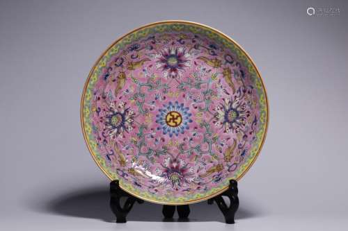 Pastel pastel flower pattern plate