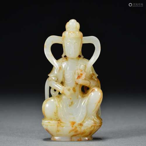 Hetian Jade Seed Guanyin Ornament