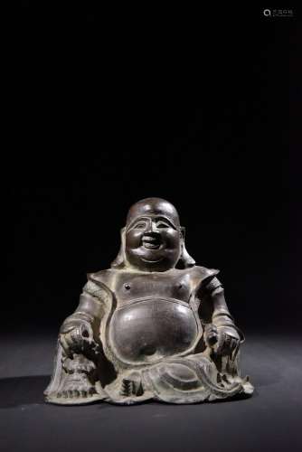 Bronze-bodied Maitreya Buddha Seated Statue Ornament