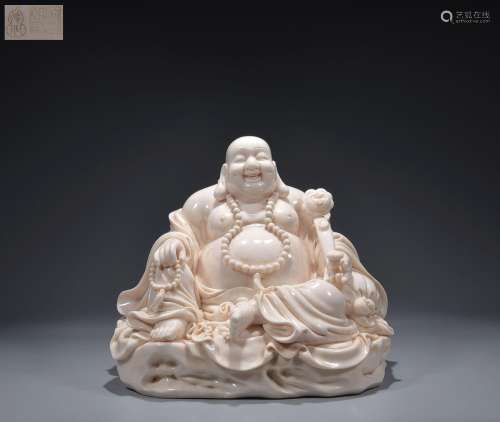 White Maitreya Buddha sitting in lard