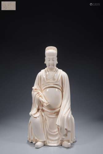 Dehua white porcelain lard Bai Wenchang emperor statue