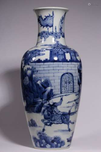 Blue and White Knife Horse Dan Story Bottle Appreciation