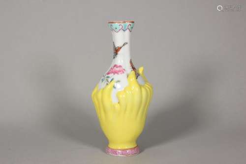 Lemon Yellow Pastel Butterfly Bergamot Vase