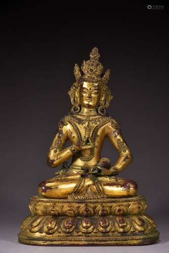 Gilt-bronze seated statue of King Vajra