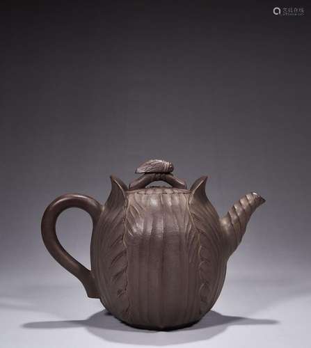 Bionic Cabbage Cicada Pattern Zisha Teapot