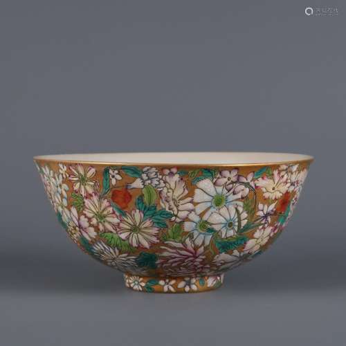 Golden pastel multi-pattern bowl