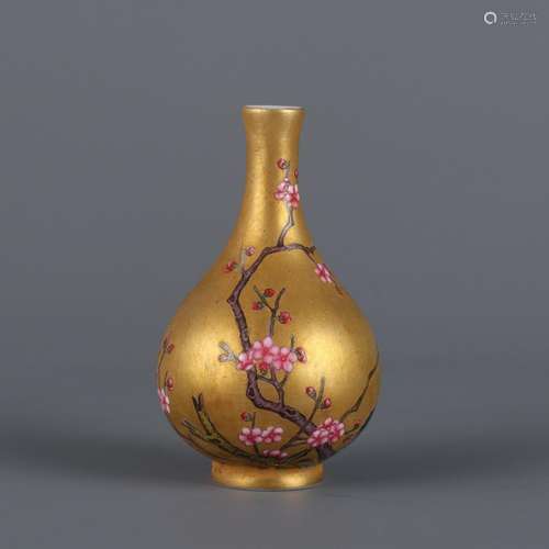 Jindi famille rose plum pattern bile bottle