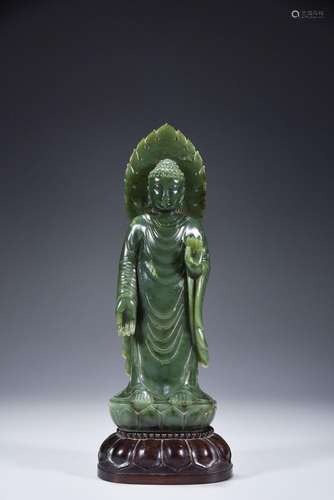 Hetian jasper big day Tathagata statue