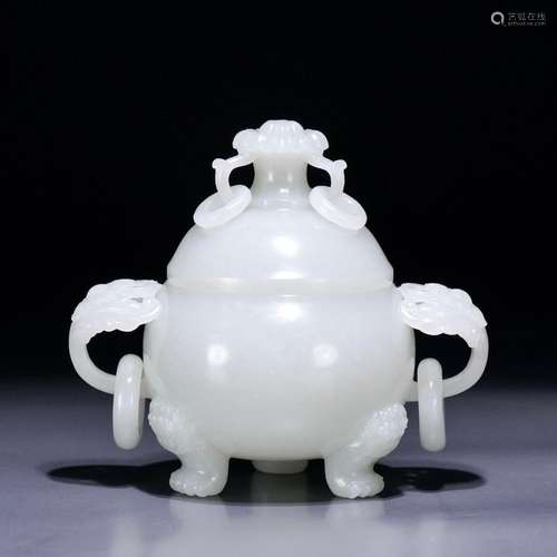 Hetian jade incense burner