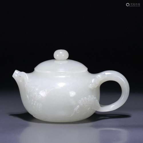 Hetian jade teapot