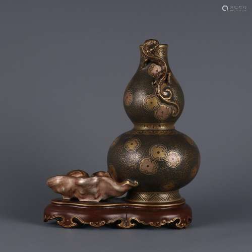 Bronze Glaze Tracing Golden Ball Flower Gourd Brush Wash