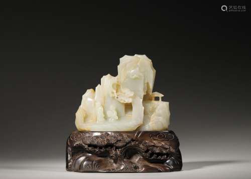 A figure carved jade ornament,Qing Dynasty,China