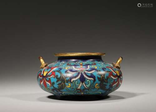 An interlocking flower patterned cloisonne water pot,Qing Dy...