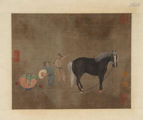 A Chinese figure painting, Unknown mark,Yuan Dynasty,China