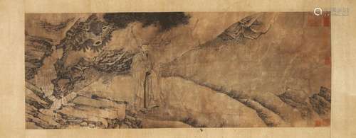 A Chinese figure painting, Unknown mark,Yuan Dynasty,China