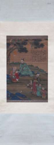 A Chinese painting of figure, Li Gonglin mark