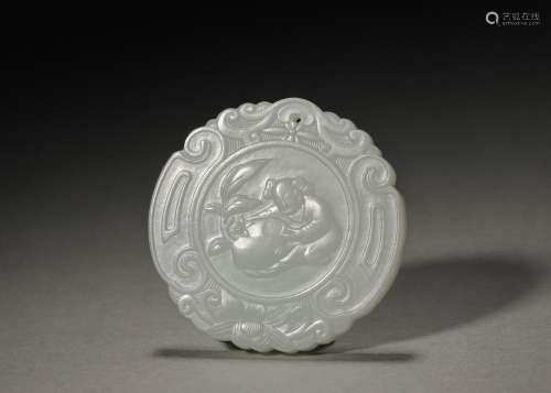 A patterned jade pendant,Qing Dynasty,China