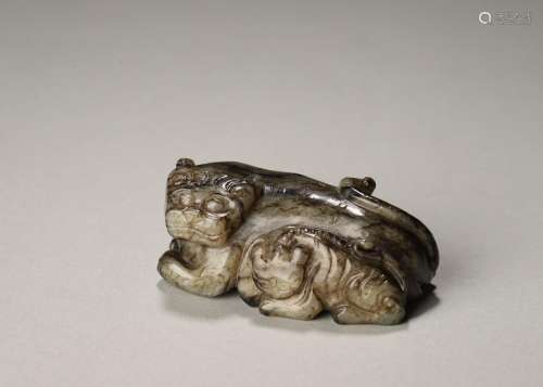 A jade lion ornament,Han Dynasty,China