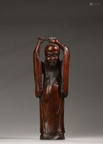 A boxwood figurine ornament,Qing Dynasty,China
