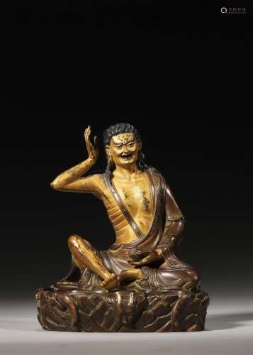 A gilding copper buddha statue,Qing Dynasty,China