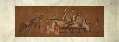 A Chinese figure painting, Unknown mark,Tang Dynasty,China