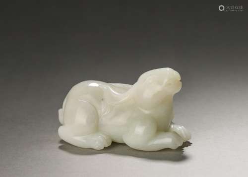 A jade rabbit ornament,Qing Dynasty,China
