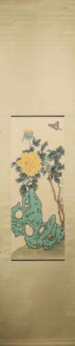 A Chinese flower-and-plant painting, Yu Feian mark