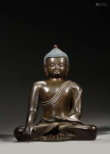 A copper Sakyamuni buddha statue ,Qing Dynasty,China