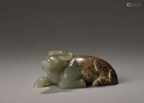 A jade ox ornament,Han Dynasty,China