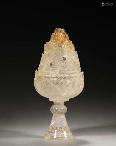 A crystal incense burner,Qing Dynasty,China