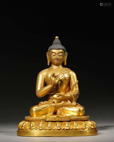 A gilding copper buddha statue ,Qing Dynasty,China