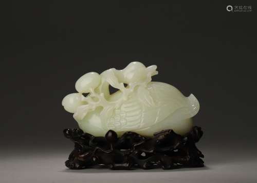 A jade goose ornament,Qing Dynasty,China