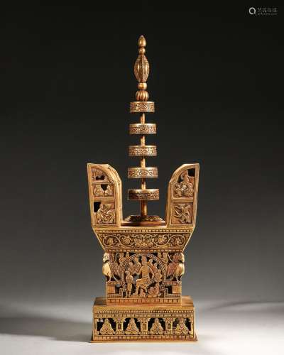 A gilding copper pagoda ,Qing Dynasty,China